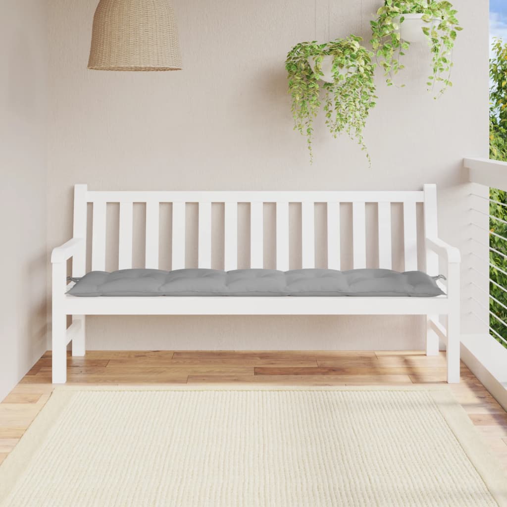 Μαξιλάρι Πάγκου Κήπου Γκρι 180x50x7 εκ. Ύφασμα Oxford