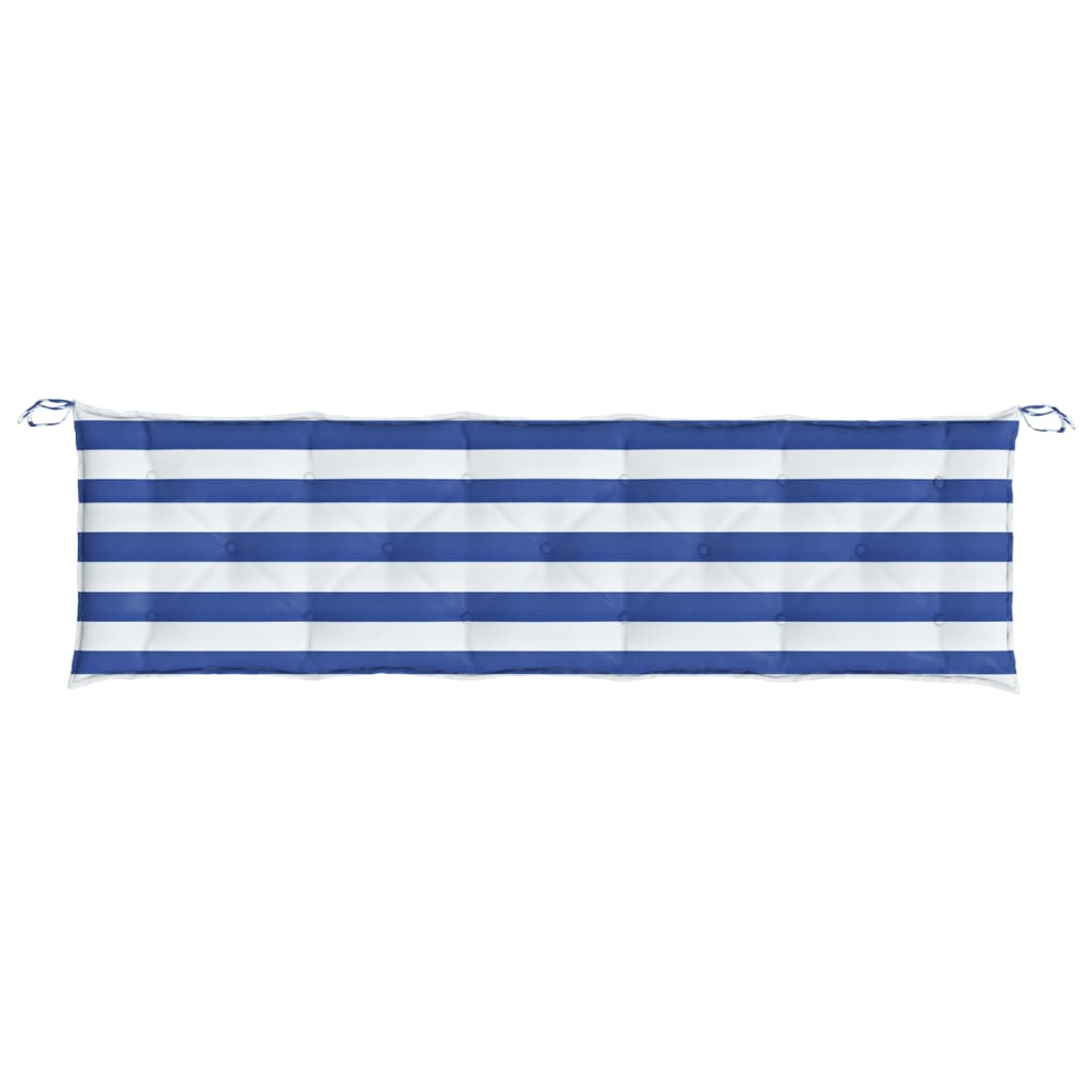 Μαξιλάρι Πάγκου Κήπου Μπλε&Λευκό Ριγέ 180x50x7 εκ Ύφασμα Oxford