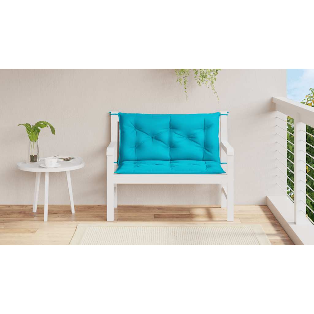 Μαξιλάρια Πάγκου Κήπου 2 τεμ. Τιρκουάζ 100x50x7 εκ. Υφασμάτινα