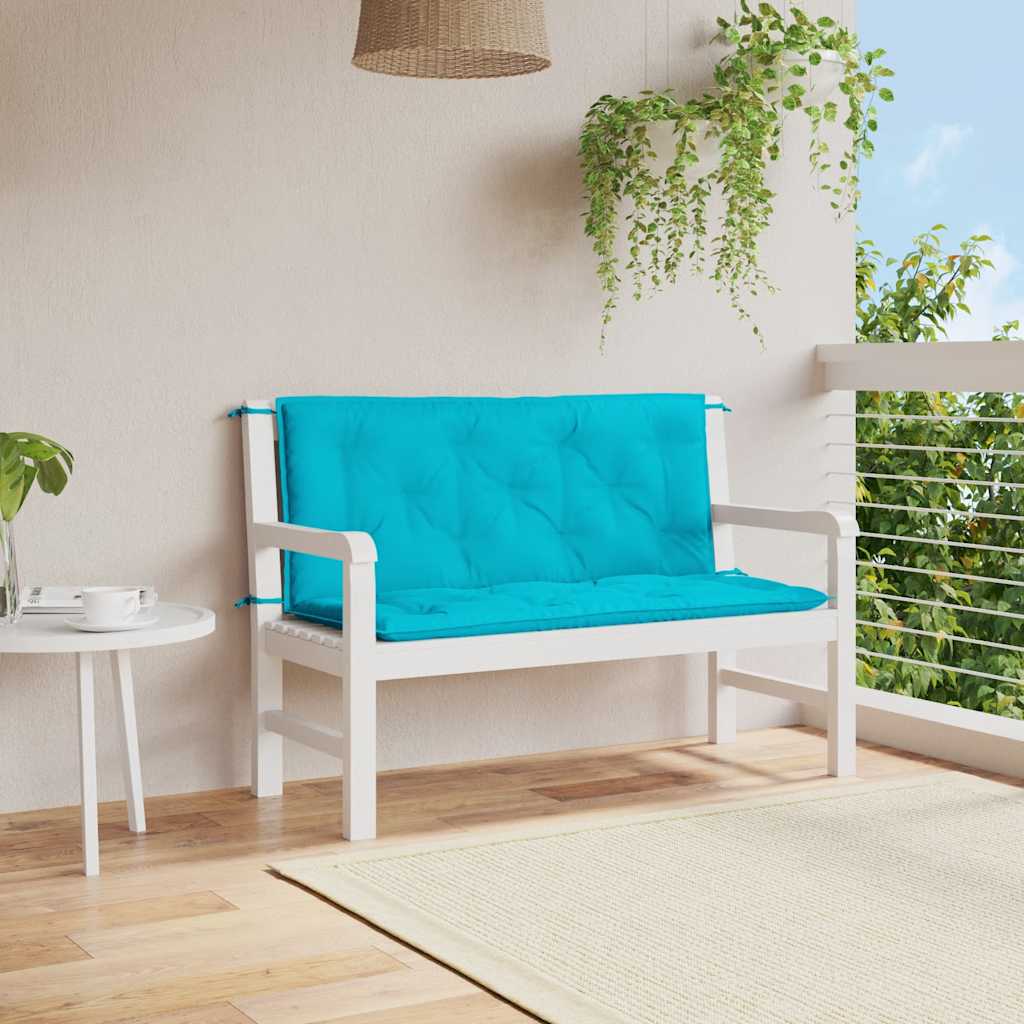 Μαξιλάρια Πάγκου Κήπου 2 τεμ. Τιρκουάζ 120x50x7 εκ. Υφασμάτινα - Pakobazaar