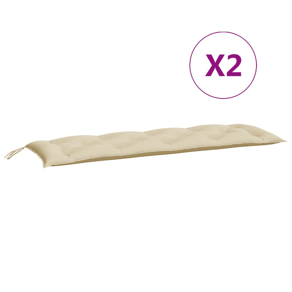 Μαξιλάρια Πάγκου Κήπου 2 τεμ. Μπεζ 150x50x7cm Ύφασμα Oxford