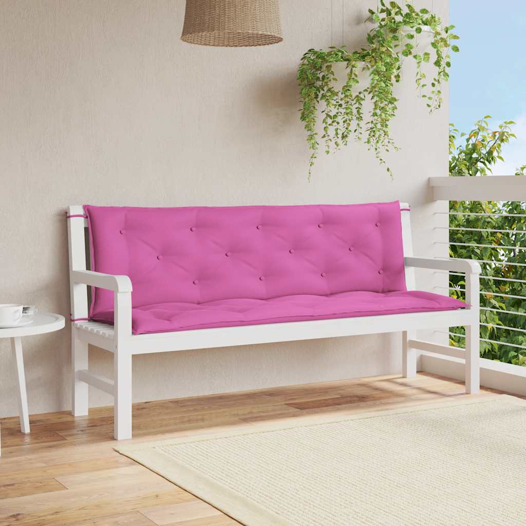Μαξιλάρια Πάγκου Κήπου 2 τεμ. Ροζ 150x50x7 εκ. Υφασμάτινα