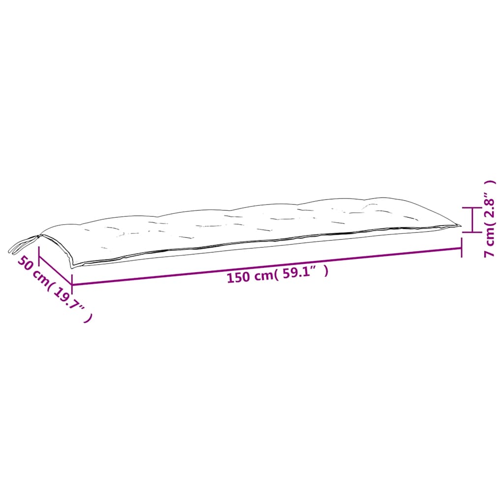 Μαξιλάρια Πάγκου Κήπου 2 τεμ. Τιρκουάζ 150x50x7 εκ. Υφασμάτινα