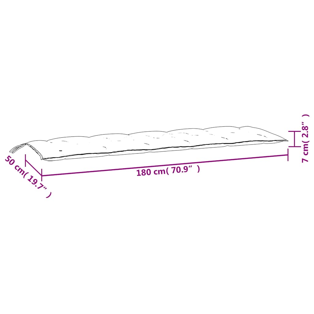 Μαξιλάρια Πάγκου Κήπου 2 τμχ Μπλε & Λευκό Ριγέ Ύφασμα Oxford