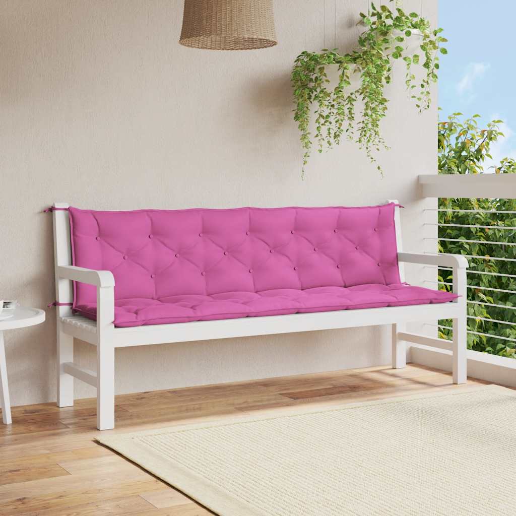 Μαξιλάρια Πάγκου Κήπου 2 τεμ. Ροζ 200x50x7 εκ. Υφασμάτινα
