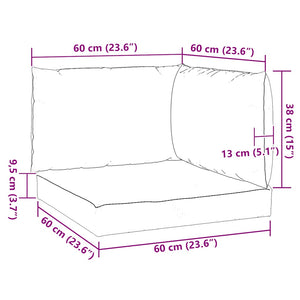 Μαξιλάρια Καναπέ Παλέτας 3 τεμ. Ανθρακί Ύφασμα Oxford