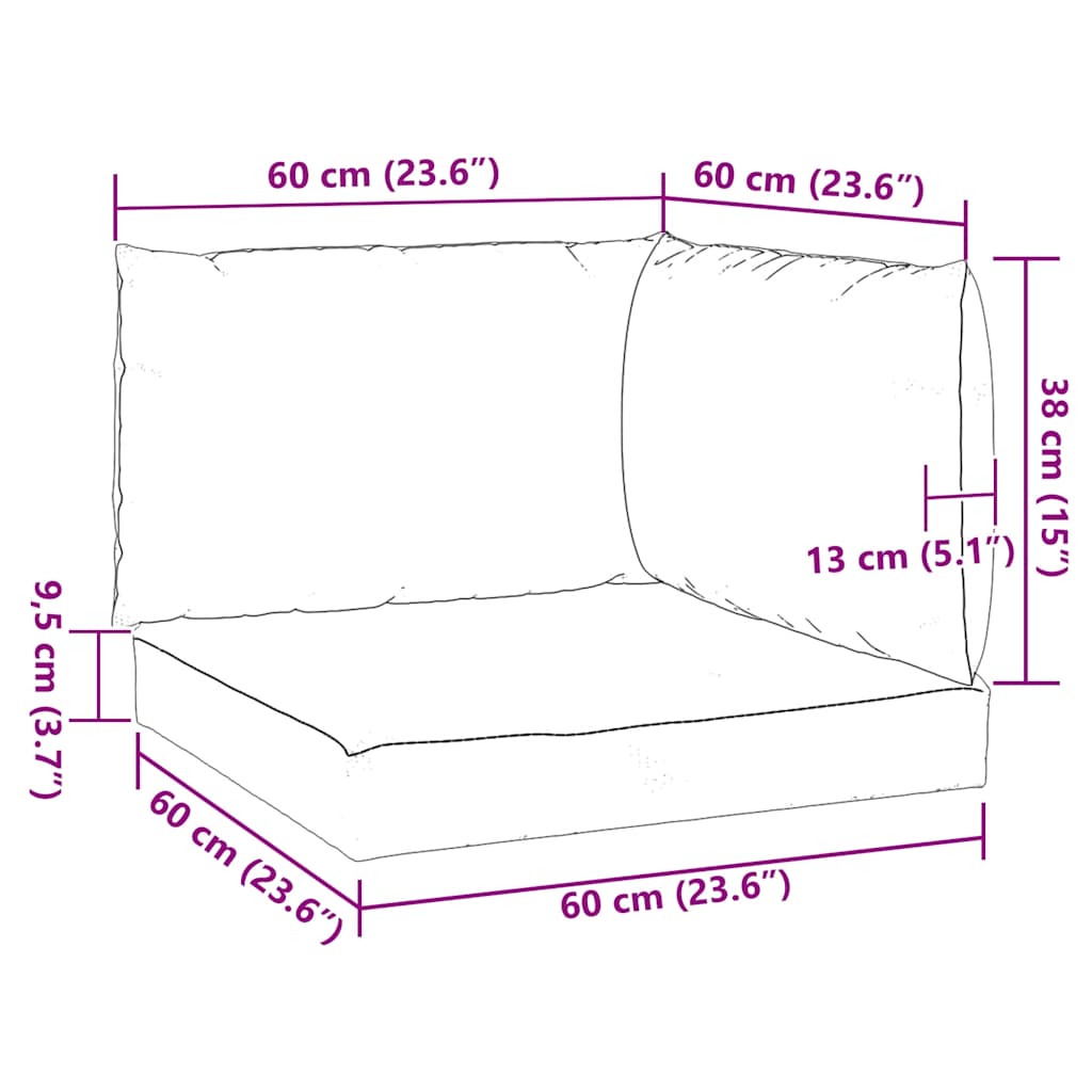 Μαξιλάρια παλετών 3 τμχ Μαύρο από ύφασμα Oxford - Pakobazaar