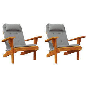 Μαξιλάρια Καρέκλας Adirondack 2 τεμ. Γκρι από Ύφασμα Oxford