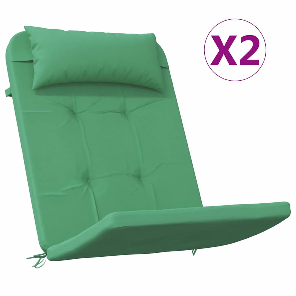 Μαξιλάρια για καρέκλες Μονόχρωμο 2 pcs Πράσινο 58 x 77 x 4,5 εκ - Pakobazaar