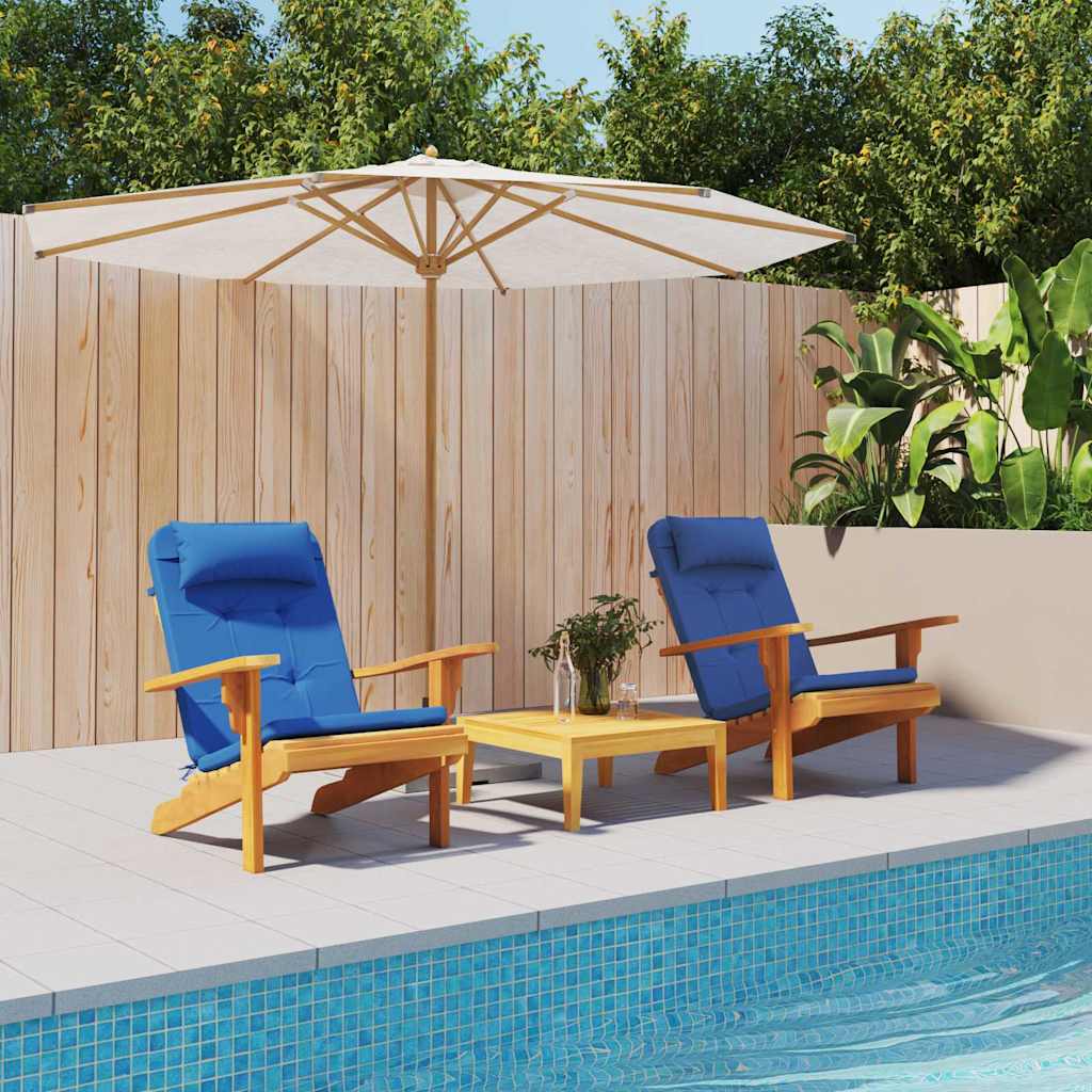 Μαξιλάρια για καρέκλες Μονόχρωμο 2 pcs Μπλε 58 x 77 x 4,5 εκ