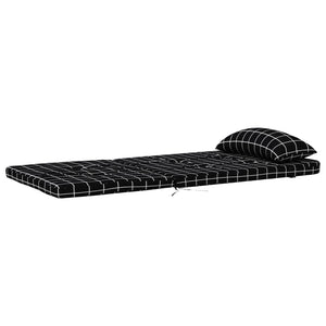 Μαξιλάρια Καρέκλας Adirondack 2 τεμ. Μαύρο Καρό Ύφασμα Oxford - Pakobazaar