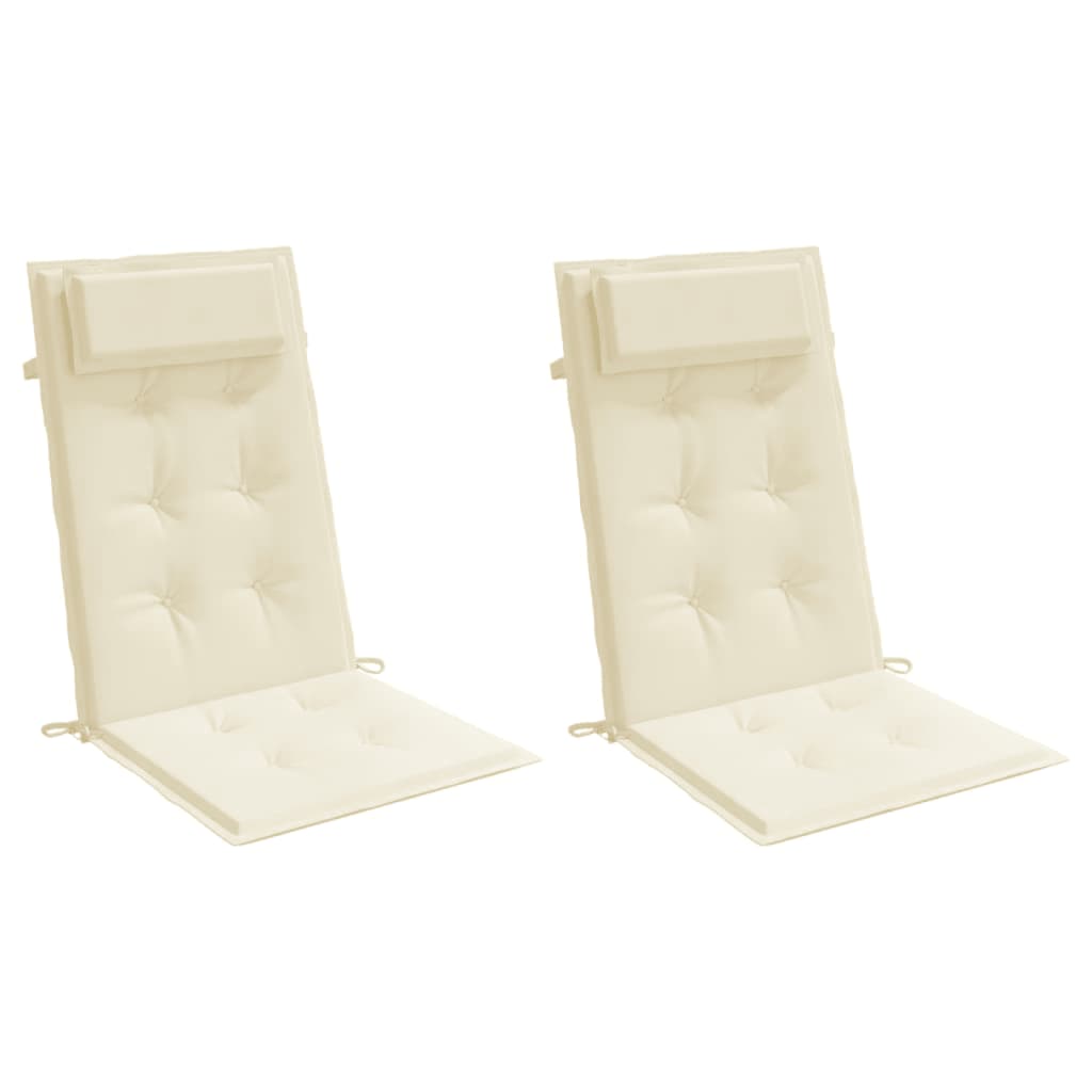 Μαξιλάρια Καρέκλας με Πλάτη 2 τεμ. Κρεμ από Ύφασμα Oxford - Pakobazaar