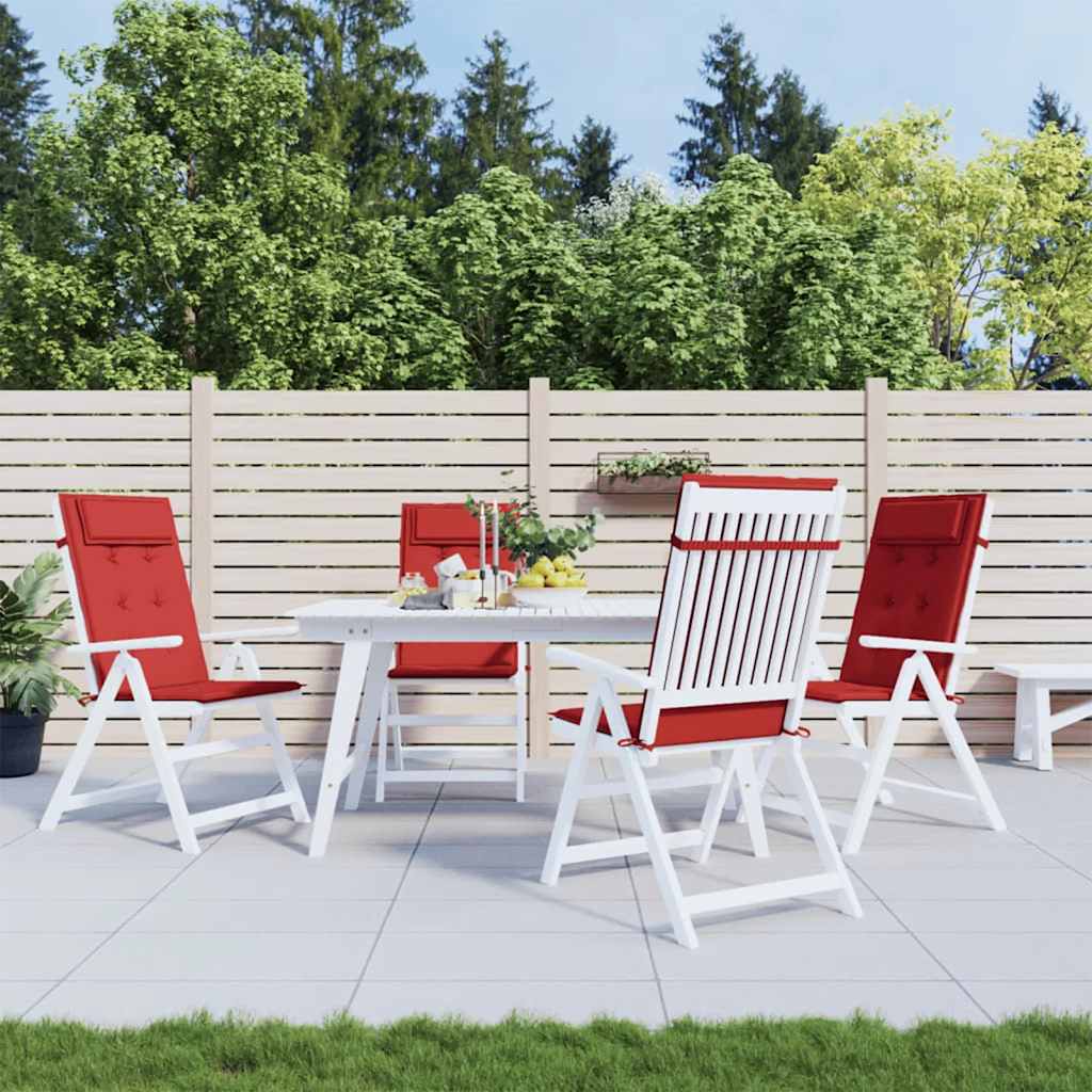 Μαξιλάρια Καρέκλας με Πλάτη 4 τεμ. Κόκκινα από Ύφασμα Oxford - Pakobazaar