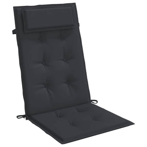 Μαξιλάρια Καρέκλας με Πλάτη 2 τεμ. Μαύρα από Ύφασμα Oxford - Pakobazaar