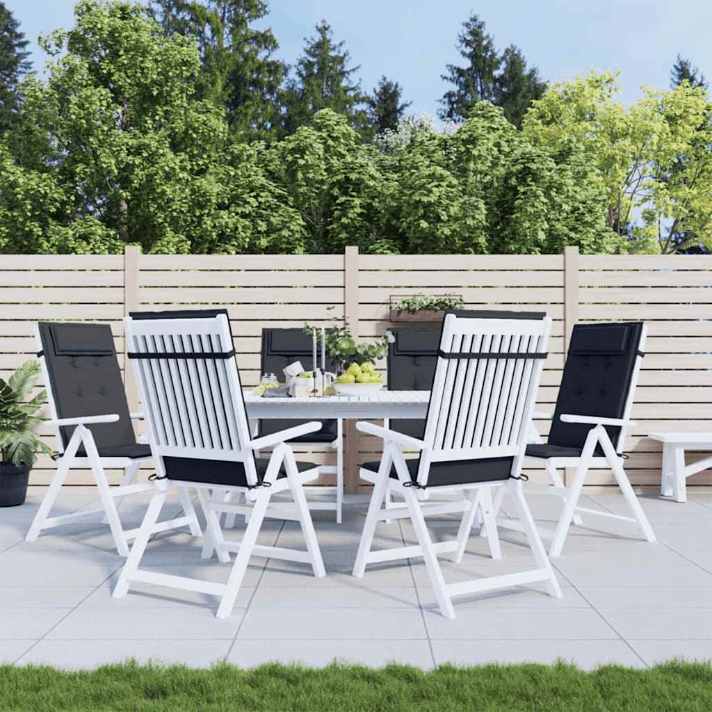 Μαξιλάρια Καρέκλας με Πλάτη 6 τεμ. Μαύρα από Ύφασμα Oxford - Pakobazaar