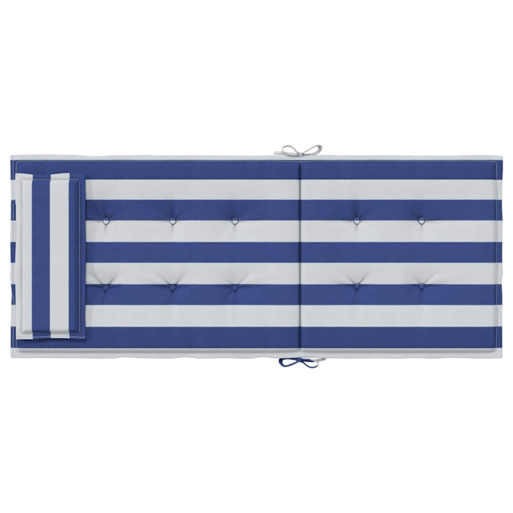 Μαξιλάρια Καρέκλας με Πλάτη 6 τεμ. Μπλε&Λευκά Ριγέ Υφ. Oxford