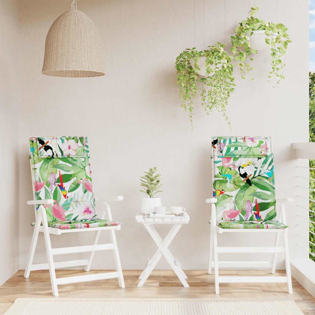 Μαξιλάρια Καρέκλας με Ψηλή Πλάτη 2 τεμ. Πολύχρωμα Ύφασμα Oxford