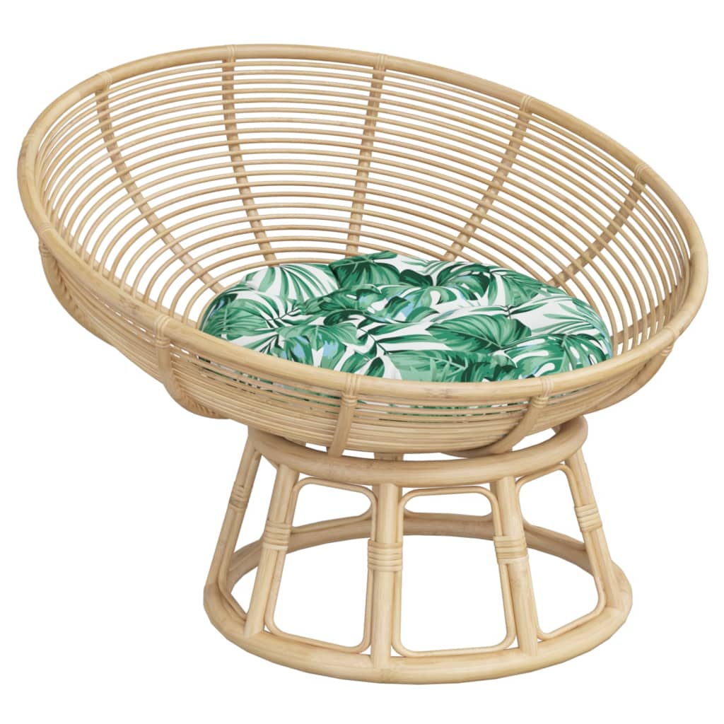 Μαξιλάρι Στρογγυλό Σχέδιο με Φύλλα Ø 60 x 11 εκ. Ύφασμα Oxford - Pakobazaar