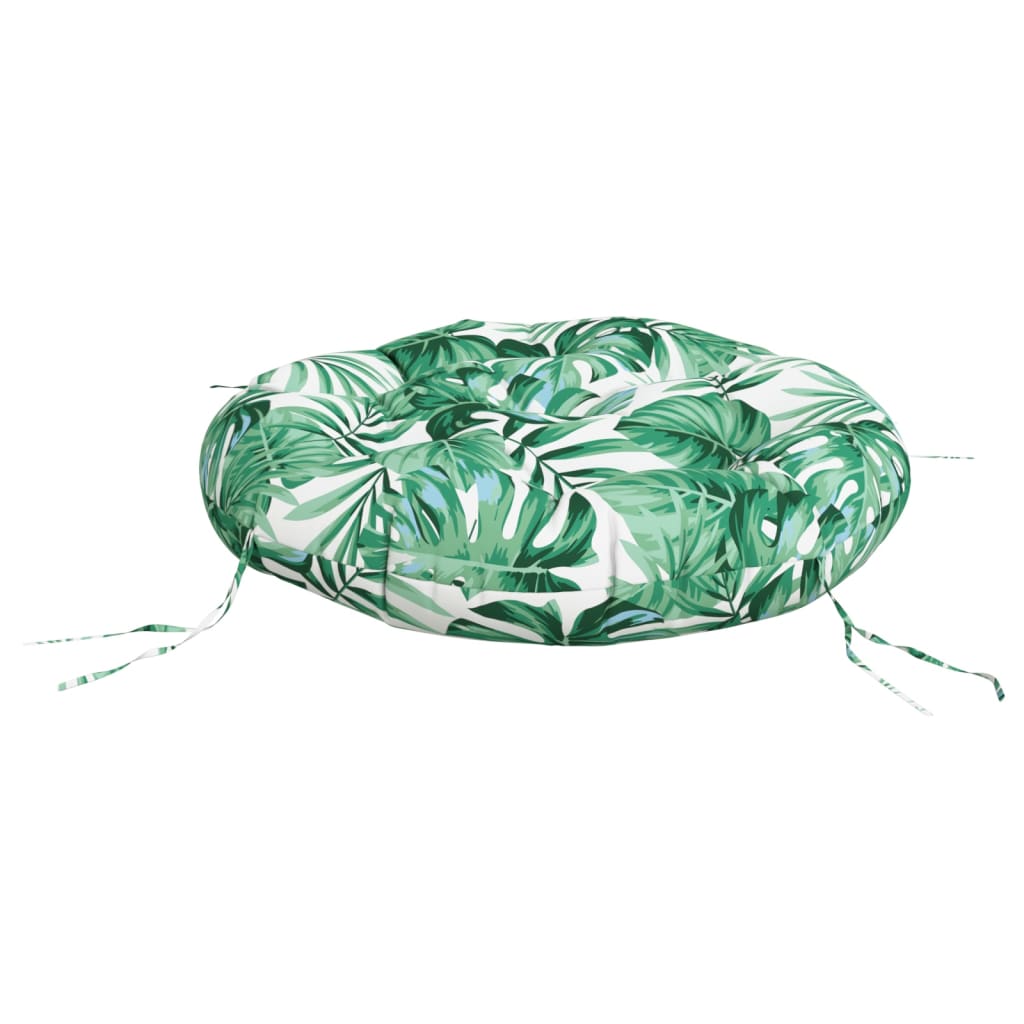 Μαξιλάρι Στρογγυλό Σχέδιο με Φύλλα Ø 60 x 11 εκ. Ύφασμα Oxford - Pakobazaar