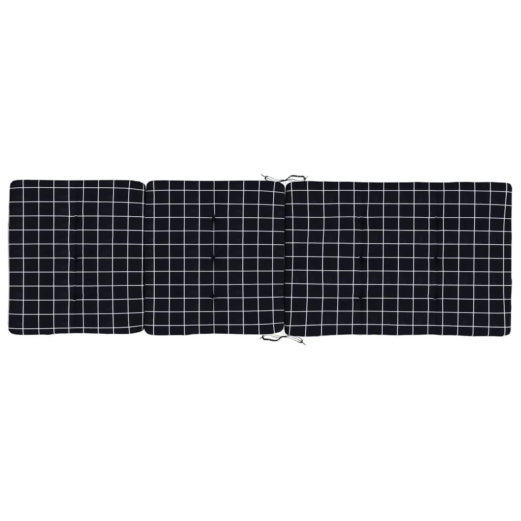 Μαξιλάρια Ξαπλώστρας 2 Τεμ. Μαύρο Καρό από Ύφασμα Oxford