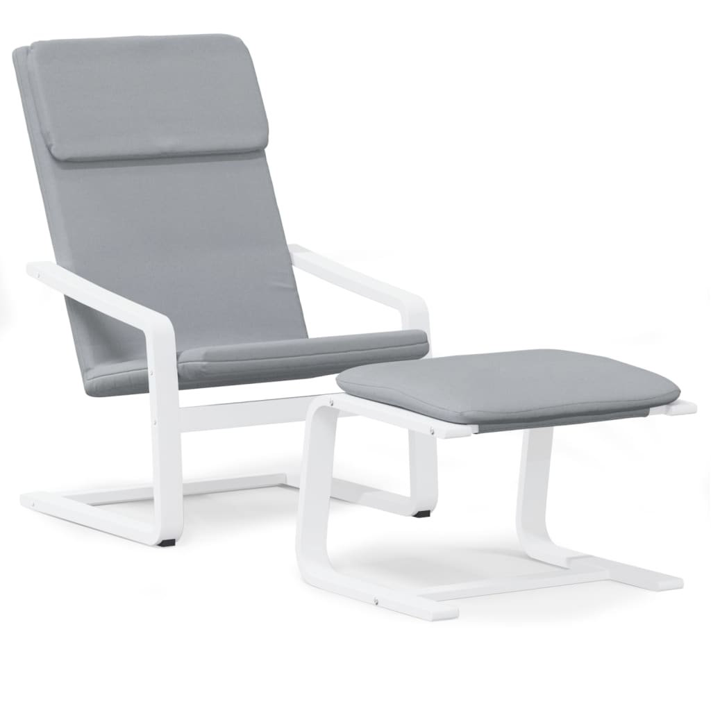 Πολυθρόνα Relax Ανοιχτό Γκρι Υφασμάτινη με Υποπόδιο