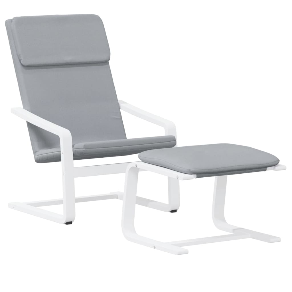Πολυθρόνα Relax Ανοιχτό Γκρι Υφασμάτινη με Υποπόδιο