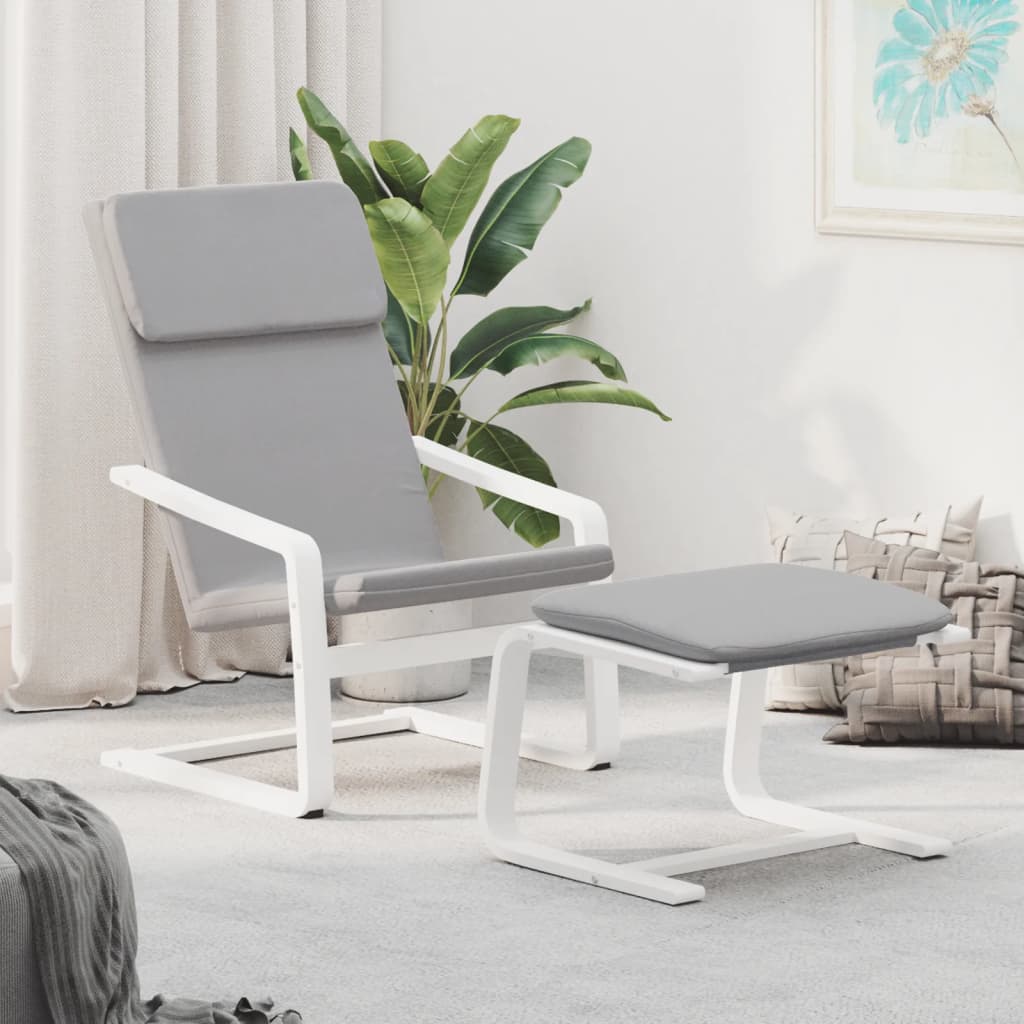 Πολυθρόνα Relax Ανοιχτό Γκρι Υφασμάτινη με Υποπόδιο