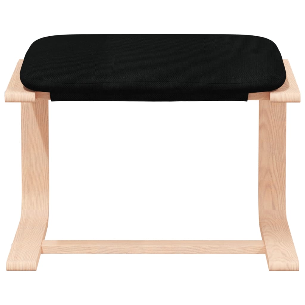 Πολυθρόνα Relax Μαύρο Υφασμάτινη με Υποπόδιο