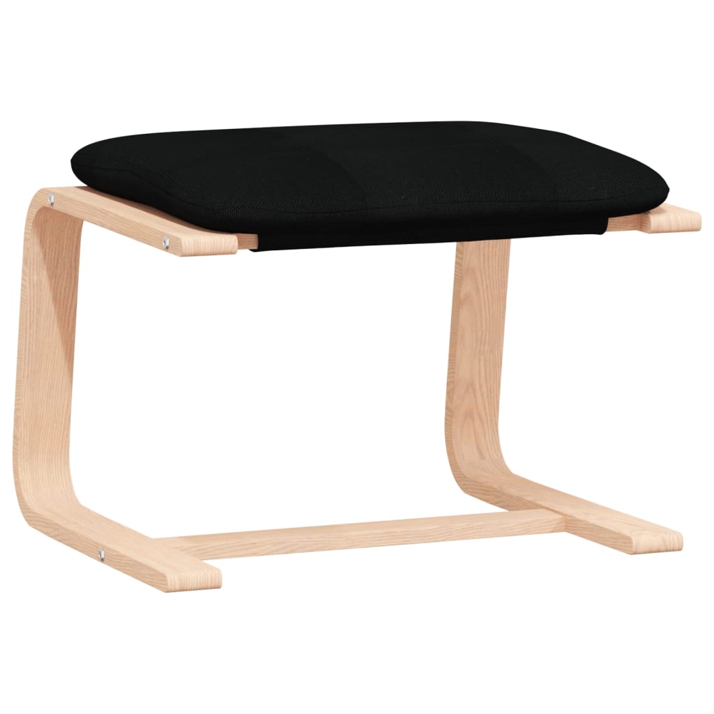 Πολυθρόνα Relax Μαύρο Υφασμάτινη με Υποπόδιο