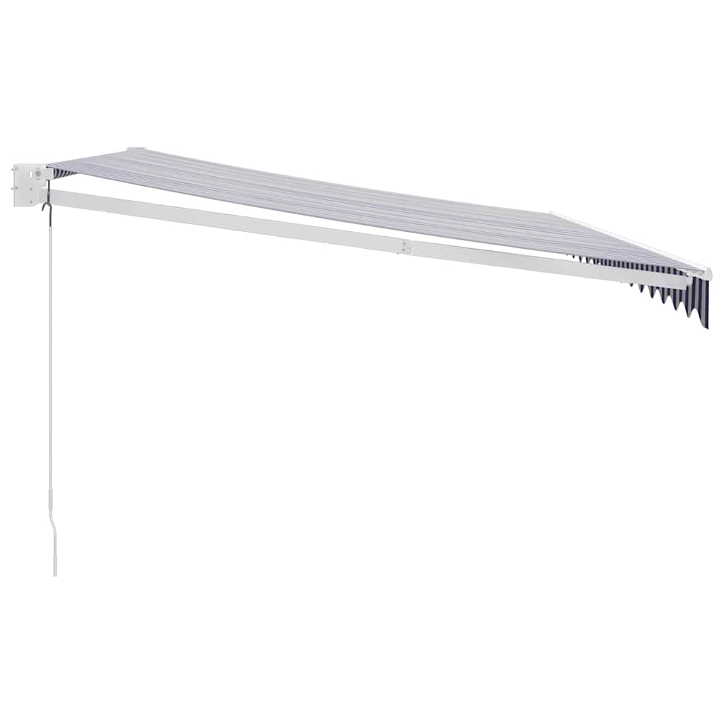 Τέντα Πτυσσόμενη Μπλε και Λευκή 4,5 x 3 μ. Ύφασμα και Αλουμίνιο - Pakobazaar