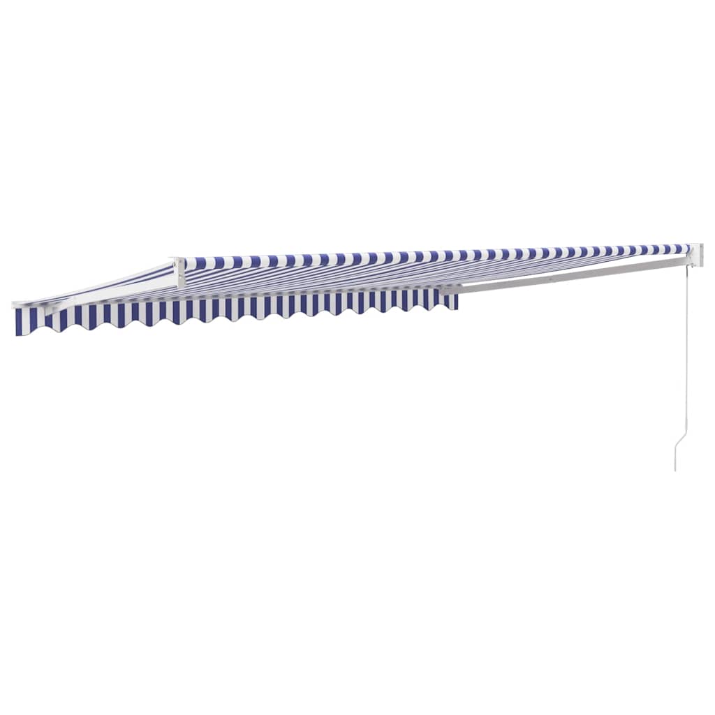 Τέντα Πτυσσόμενη Μπλε και Λευκή 4,5 x 3 μ. Ύφασμα και Αλουμίνιο - Pakobazaar