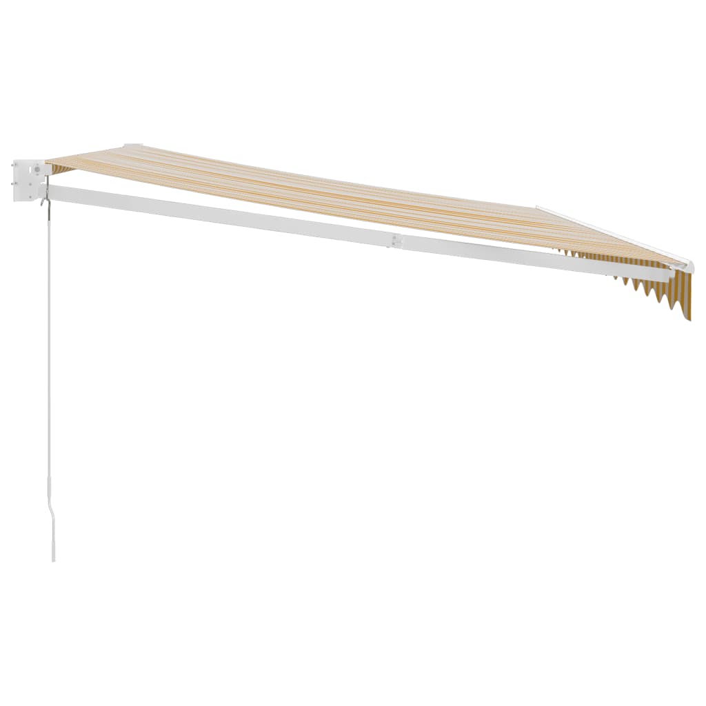 Τέντα Πτυσσόμενη Κίτρινη/Λευκή 4,5 x 3 μ. Ύφασμα και Αλουμίνιο - Pakobazaar