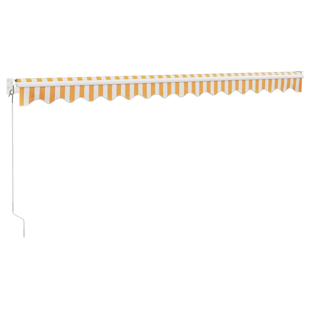 Τέντα Πτυσσόμενη Κίτρινη/Λευκή 4,5 x 3 μ. Ύφασμα και Αλουμίνιο - Pakobazaar