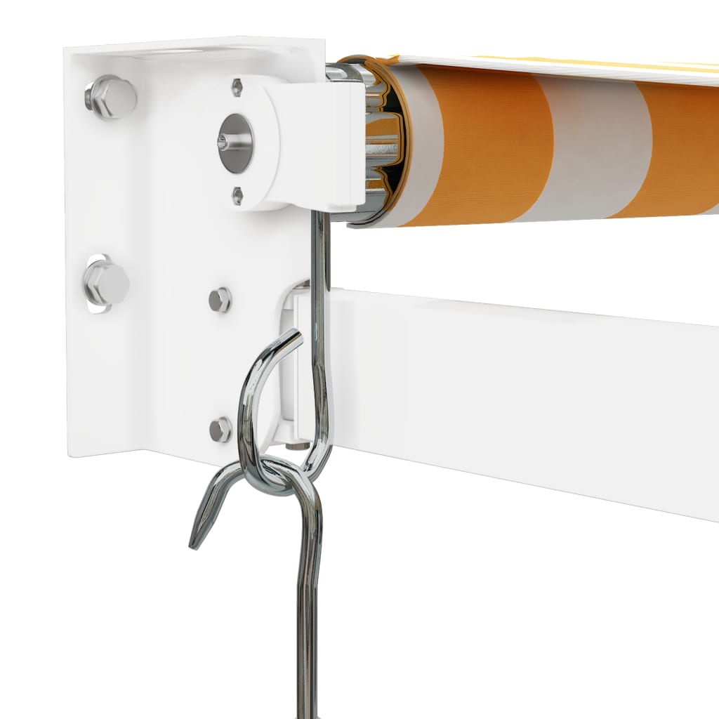 Τέντα Πτυσσόμενη Κίτρινη/Λευκή 4,5 x 3 μ. Ύφασμα και Αλουμίνιο - Pakobazaar