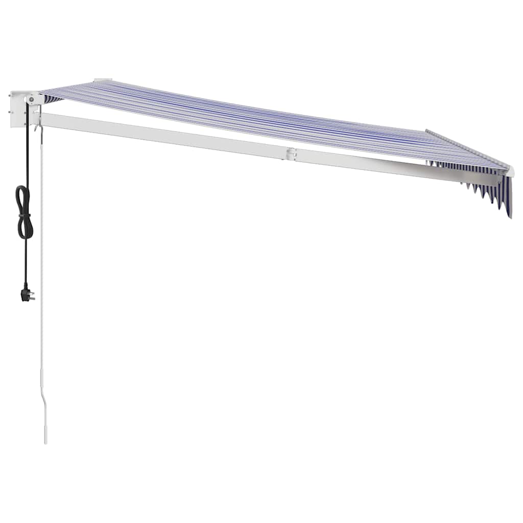 Τέντα Πτυσσόμενη Αυτόματη Μπλε και Λευκή 3,5 x 2,5 μ.