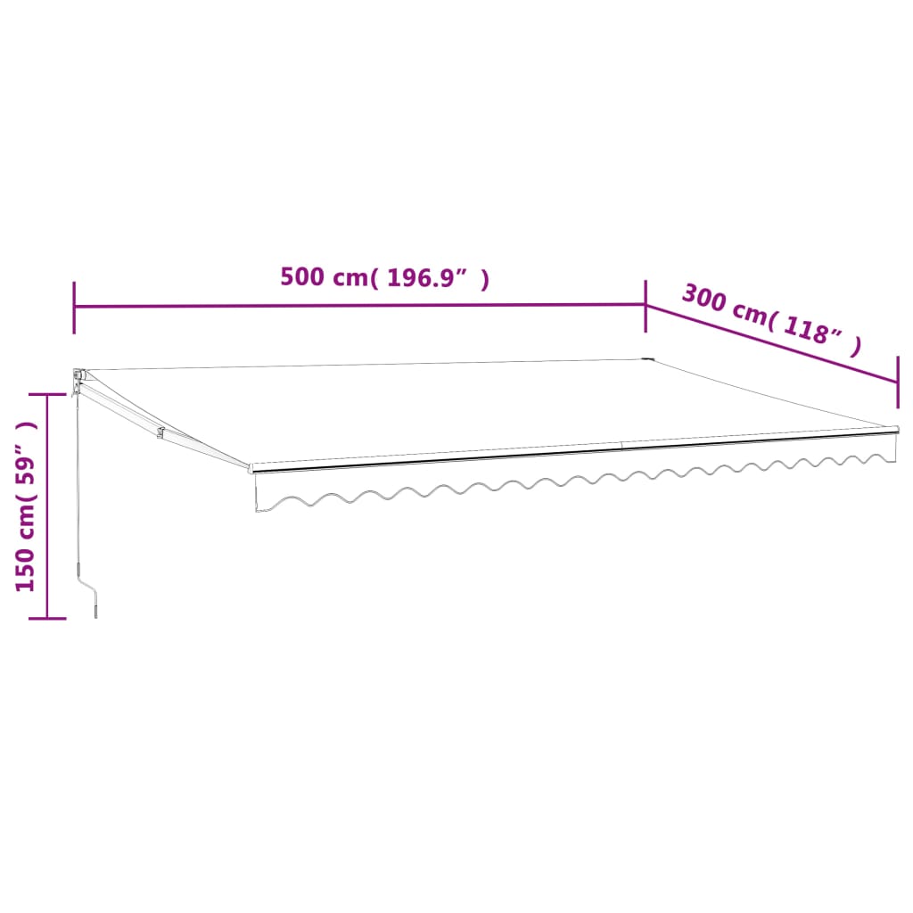 Τέντα Πτυσσόμενη Αυτόματη Ανθρακί 5 x 3 μ.