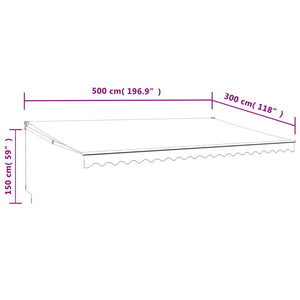 Τέντα Πτυσσόμενη Αυτόματη Ανθρακί 5 x 3 μ.