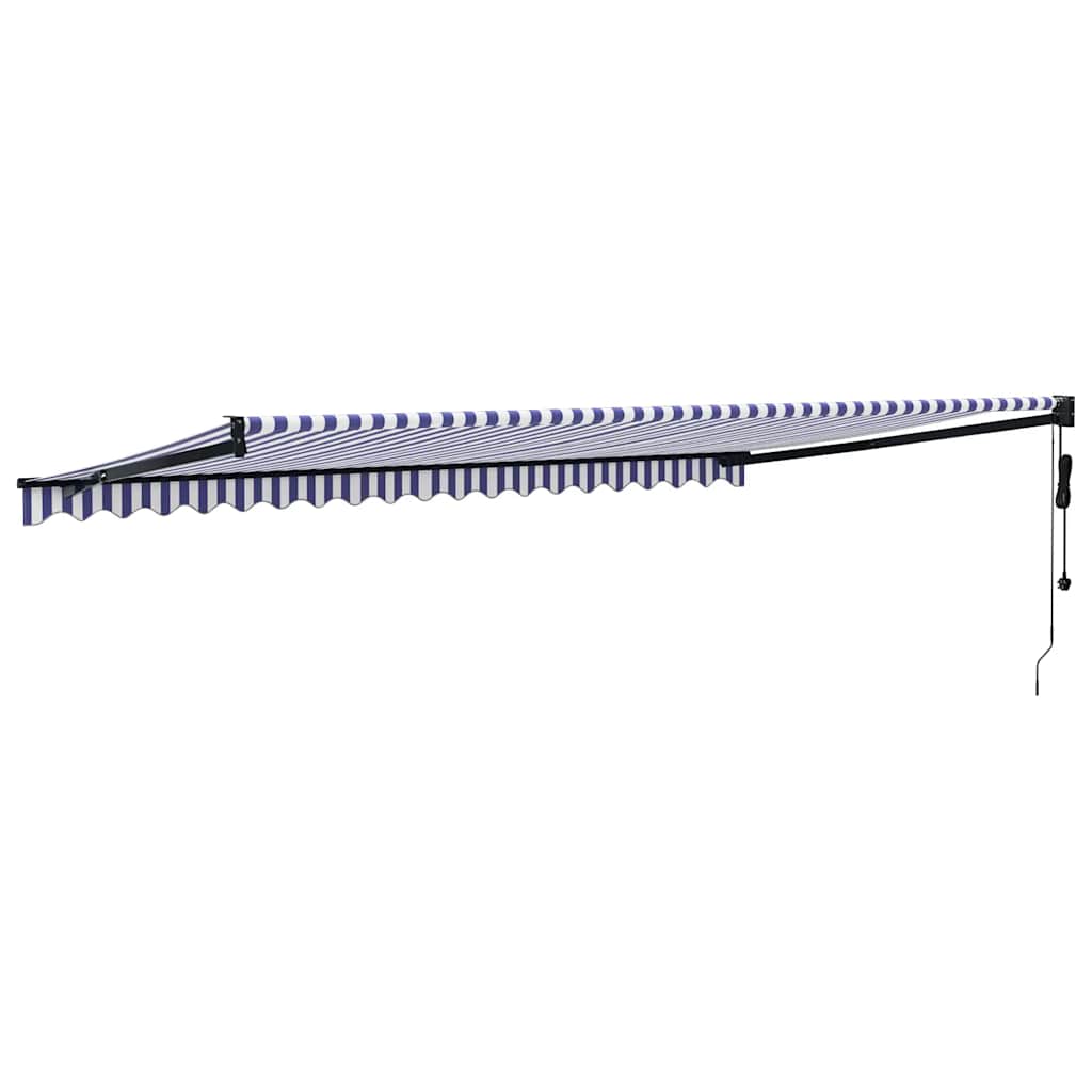 Τέντα Πτυσσόμενη Αυτόματη Μπλε και Λευκή 5 x 3 μ.