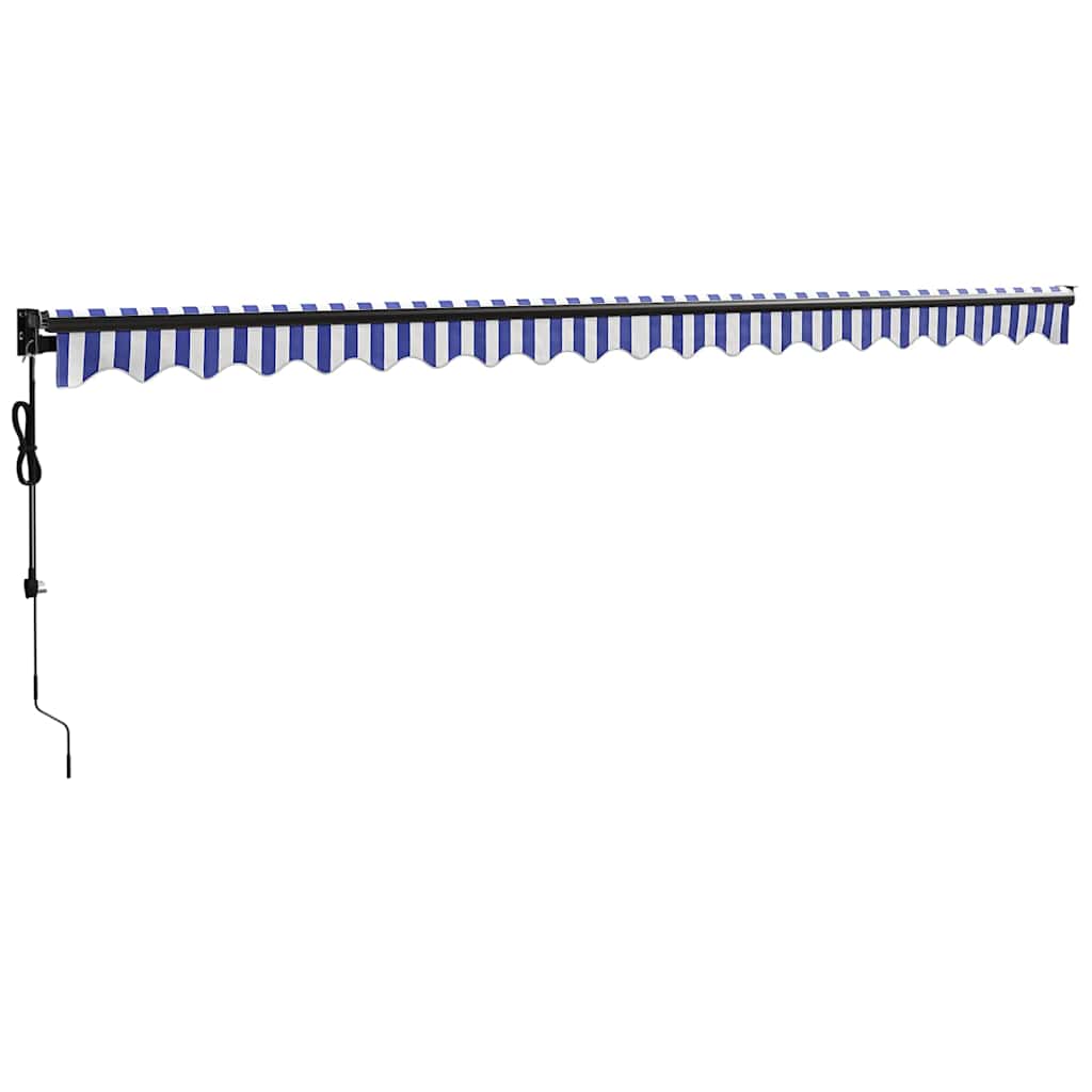 Τέντα Πτυσσόμενη Αυτόματη Μπλε και Λευκή 5 x 3 μ.