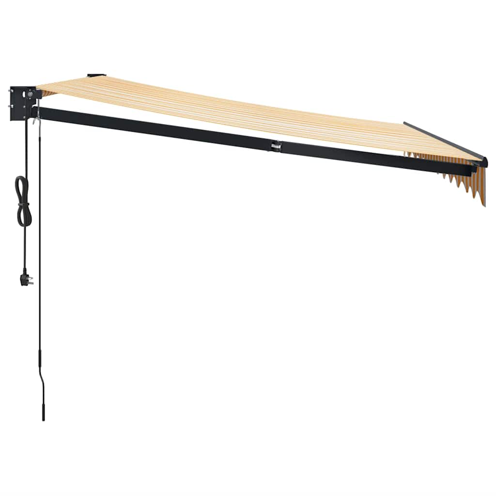 Τέντα Πτυσσόμενη Αυτόματη Κίτρινη και Λευκή 3,5 x 2,5 μ.