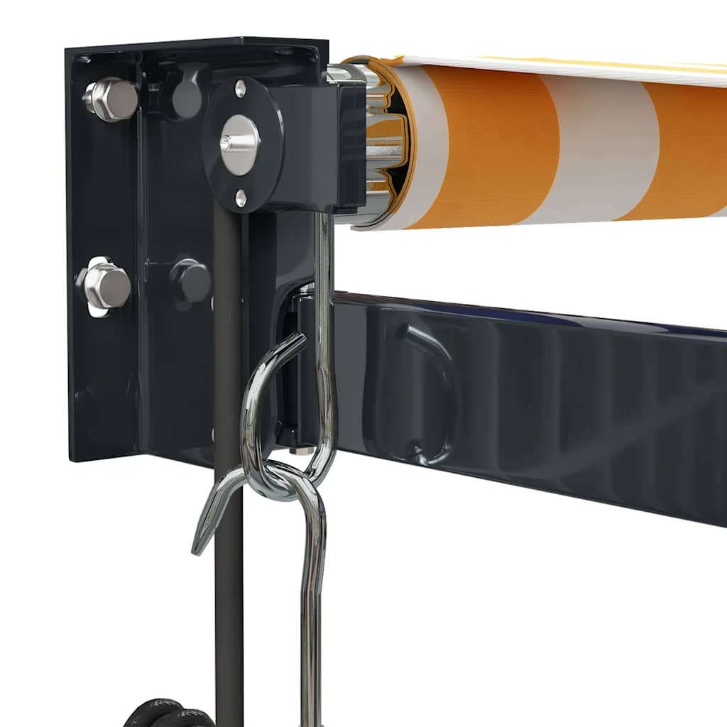 Τέντα Πτυσσόμενη Αυτόματη Κίτρινη και Λευκή 3,5 x 2,5 μ.