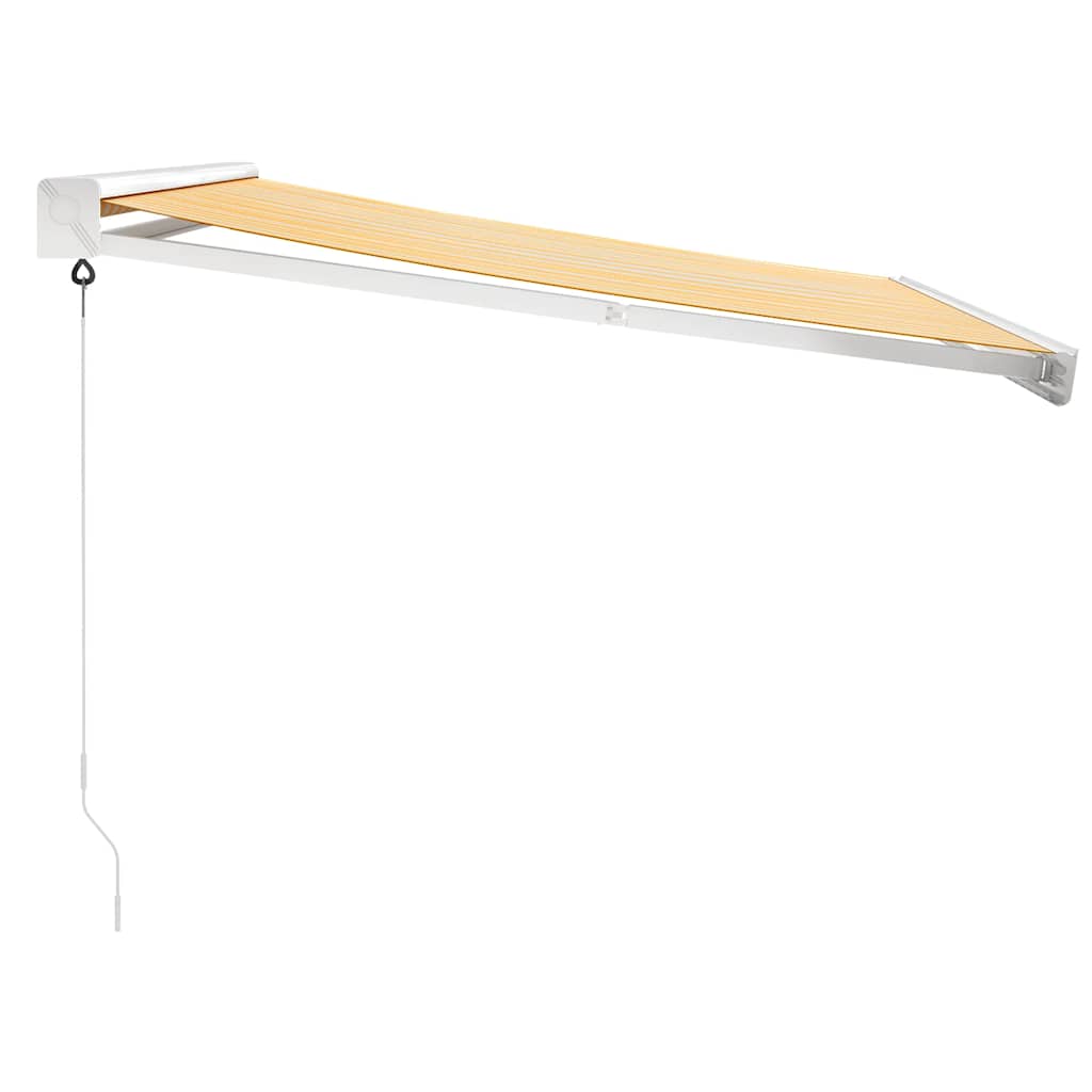 Τέντα Πτυσσόμενη Κίτρινη/Λευκή 3 x 2,5 μ. Ύφασμα και Αλουμίνιο