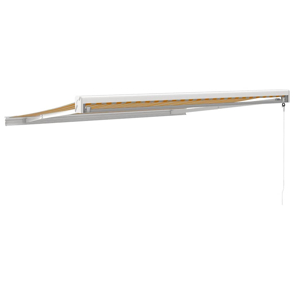 Τέντα Πτυσσόμενη Κίτρινη/Λευκή 3 x 2,5 μ. Ύφασμα και Αλουμίνιο