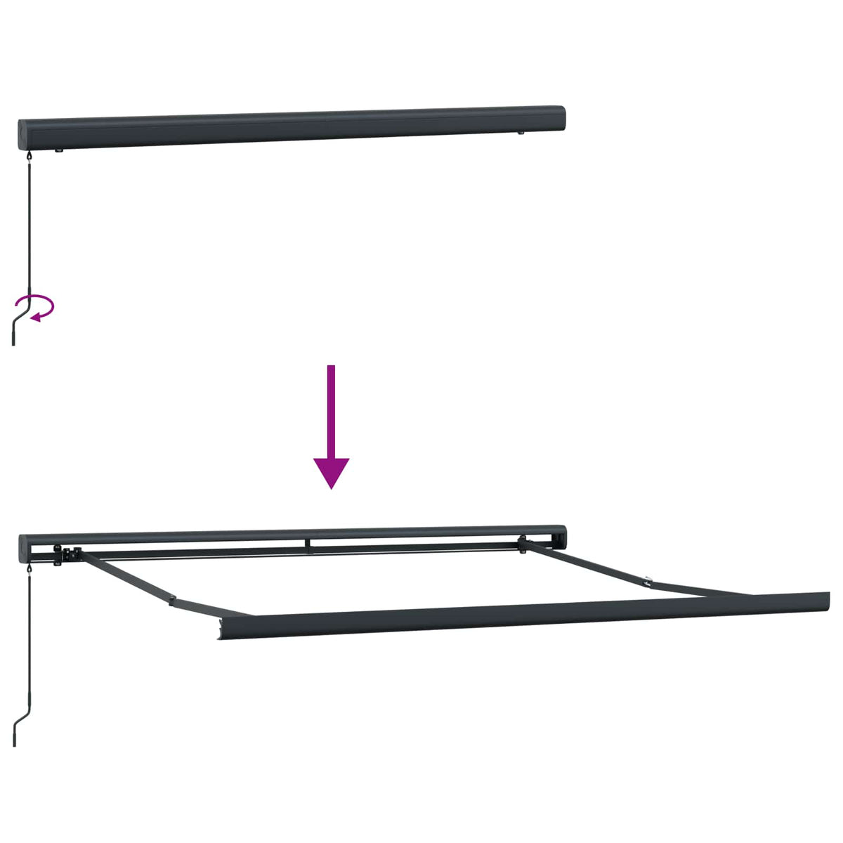 Αναδιπλούμενη τέντα Κίτρινο και Λευκό με Ανθρακί Κάδρο - Pakobazaar