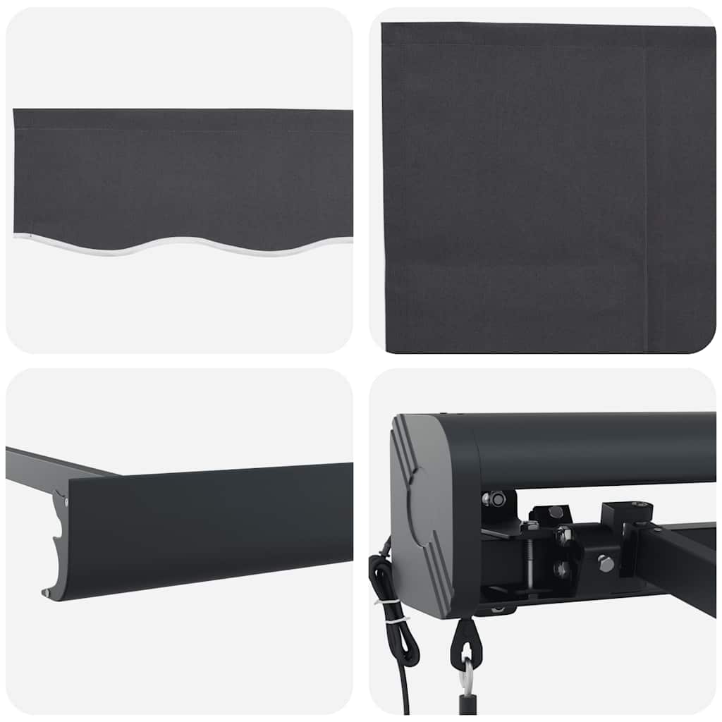 Τέντα Πτυσσόμενη Ανθρακί 4 x 3 μ. Ύφασμα και Αλουμίνιο