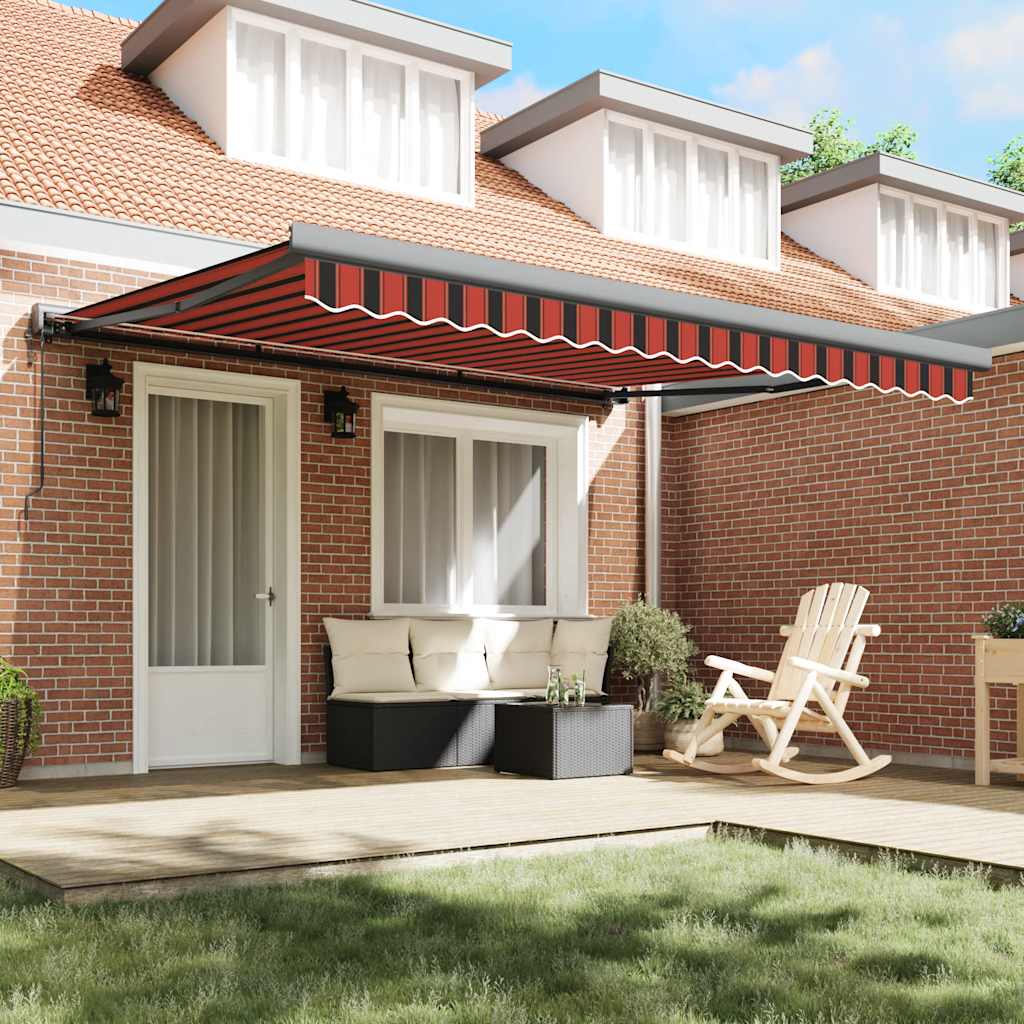 Τέντα Πτυσσόμενη Πορτοκαλί / Καφέ 4 x 3 μ. Ύφασμα / Αλουμίνιο