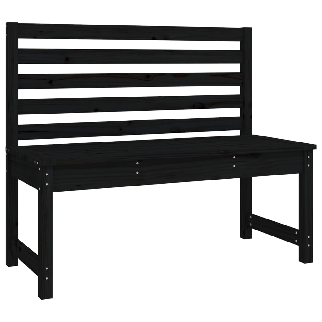 Τραπεζαρία Κήπου Σετ 4 Τεμαχίων Μαύρο από Μασίφ Ξύλο Πεύκου