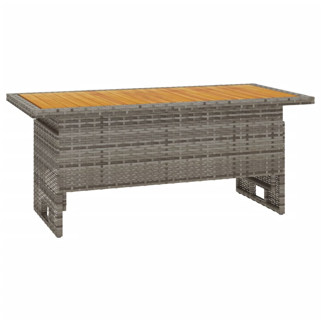 Τραπέζι Κήπου Γκρι 100x50x43/63 εκ. Μασίφ Ακακία & Συνθ. Ρατάν