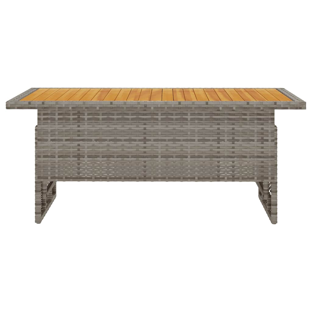 Τραπέζι Κήπου Γκρι 100x50x43/63 εκ. Μασίφ Ακακία & Συνθ. Ρατάν
