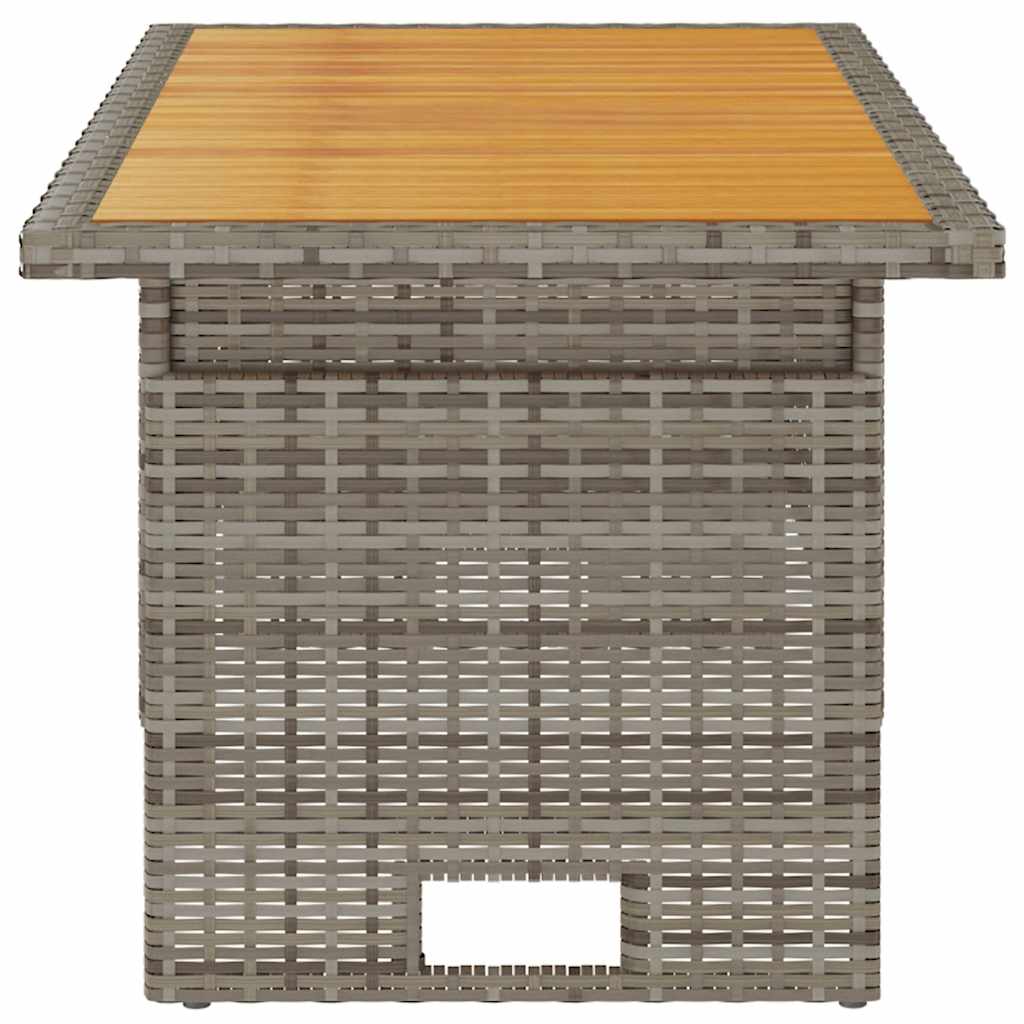 Τραπέζι Κήπου Γκρι 100x50x43/63 εκ. Μασίφ Ακακία & Συνθ. Ρατάν